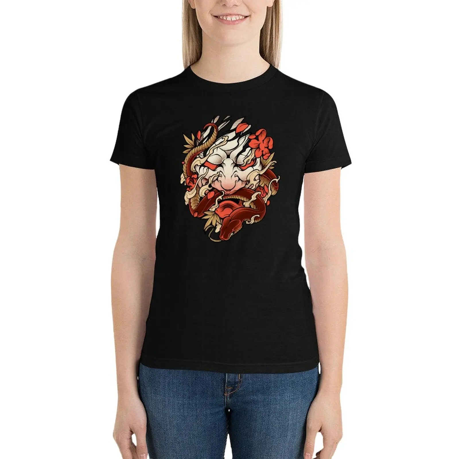 

Oni Irezumi ( Red Version ) - Japanese Tattoo Style T-Shirt Aesthetic clothing oversized shirts graphic tees Woman T-shirts
