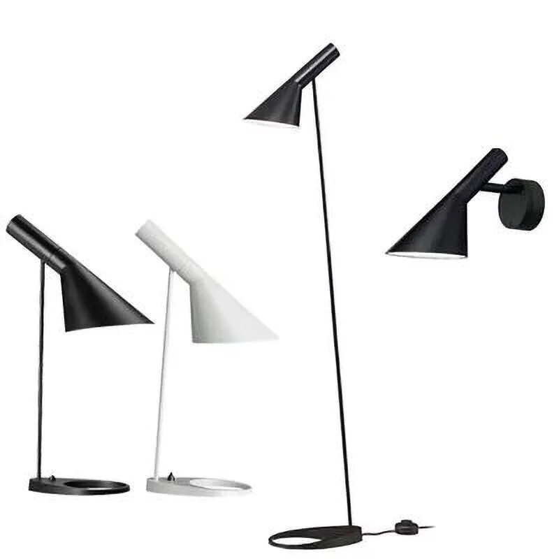 E27 Corner Floor Lamp Black White LED Floor Lights Designer Arne Jacobsen for Living Room Nordic Decoration Home Stand Lamp E27