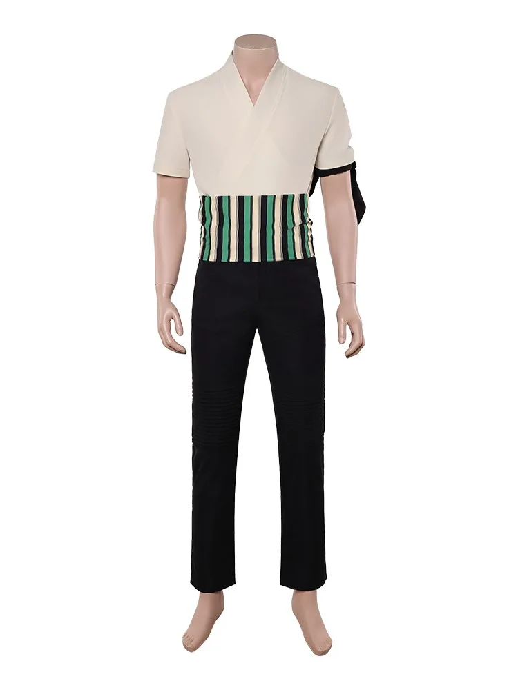 Fantasia Piraat Roronoa Van Zoro Cosplay T-shirt Broek 2026 Live Action TV Piraat Disfraz Kostuum Mannen Halloween Carnaval Kleding - afbeelding 2