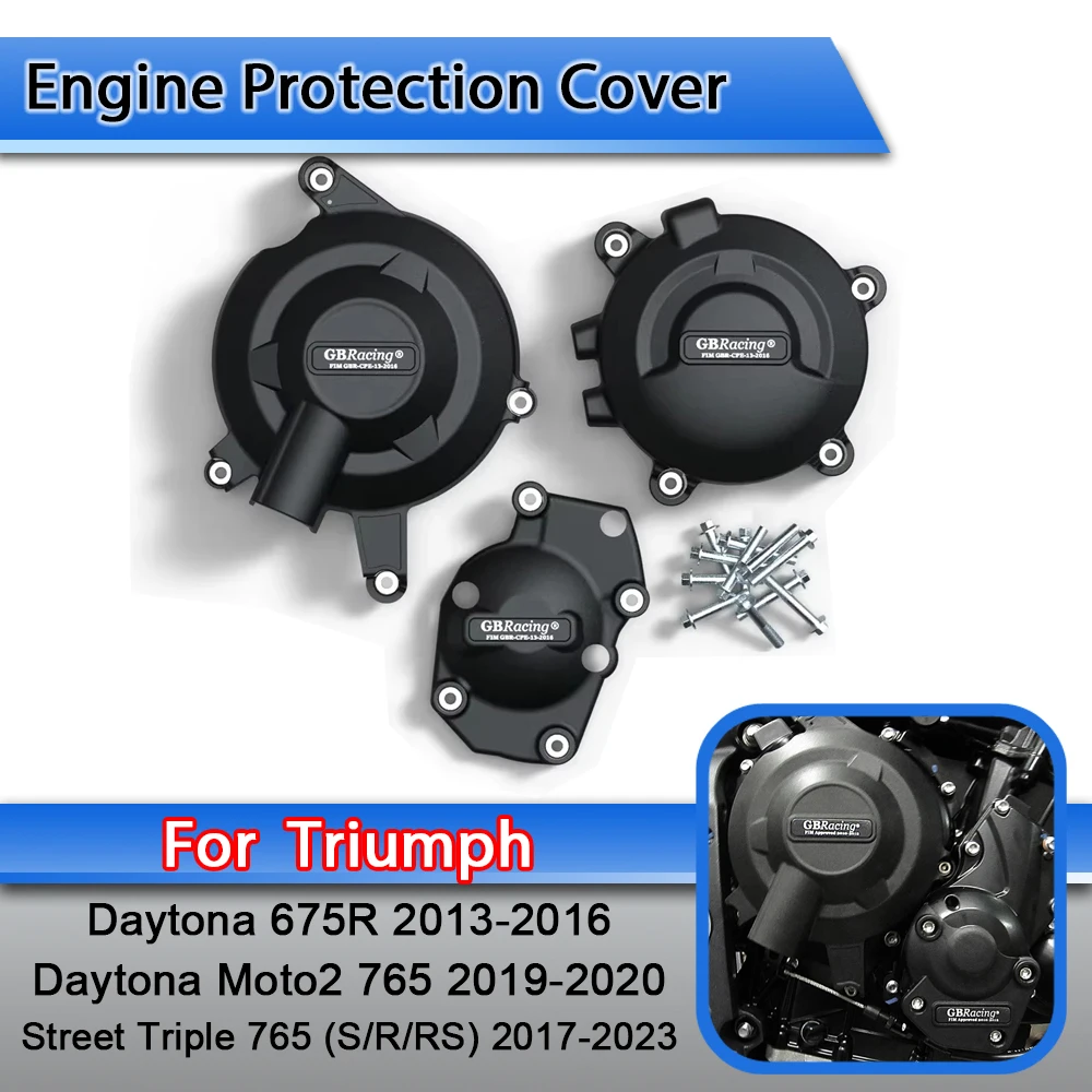 

For Triumph Daytona 675R 2013-2016 Street Triple 765 (S,R,RS) 2017-2023 Daytona Moto2 765 2019-2020 Engine Protection Cover