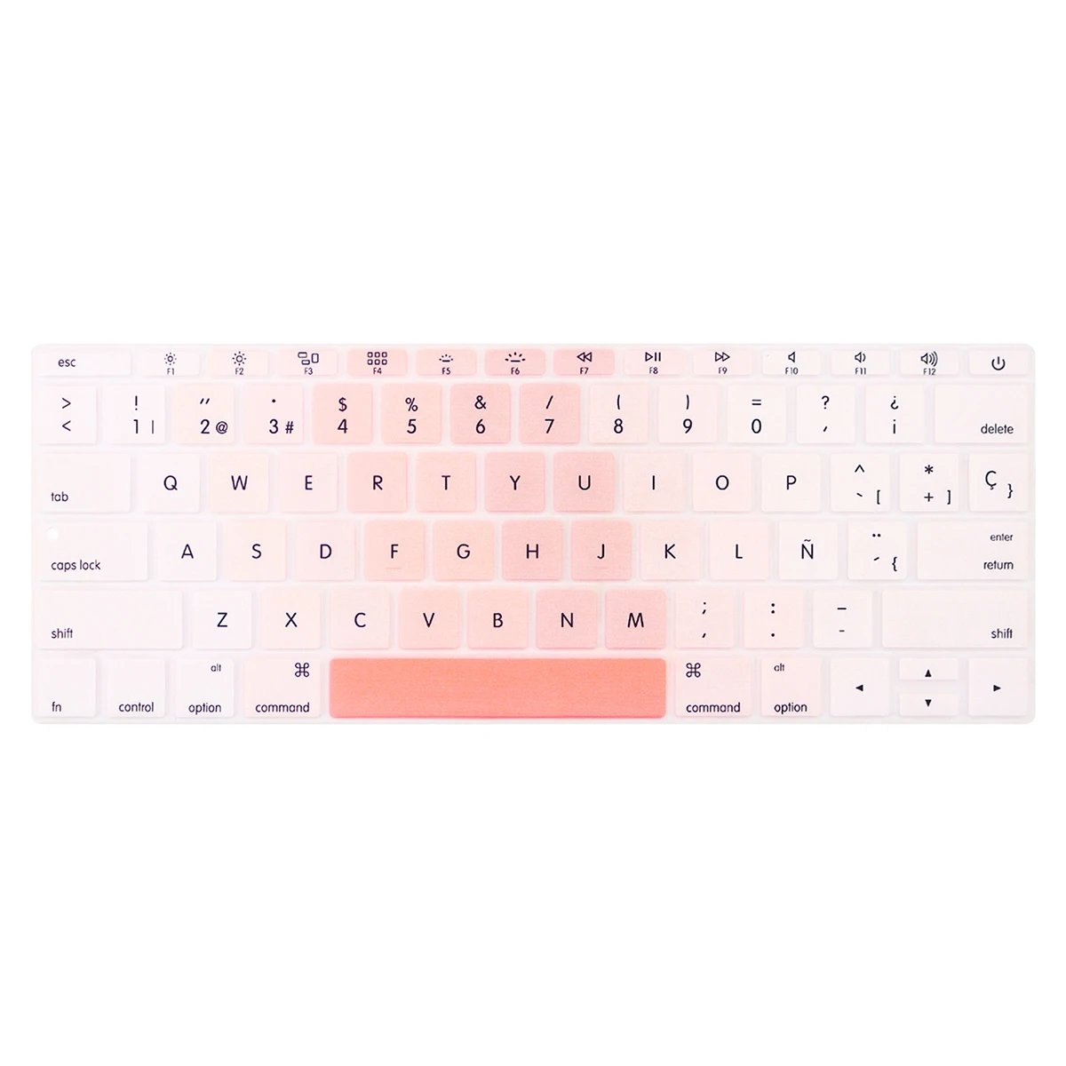 Soft Gradient Peach Pink Keyboard Skin US Layout For MacBook Pro 13.3 A1708 / Retina 12 A1534, English & Spanish Layout Options
