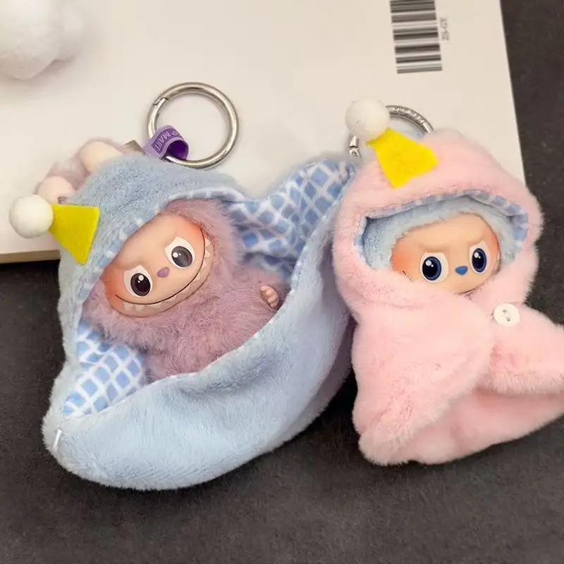 ل 10 سنتيمتر 4.0 ل Labubu صغيرة رائعتين أفخم دمية المفاتيح وتتسابق رقيق مقنعين نيسيي النحل و تمبورا المقلية الروبيان مجموعة الزخرفية #4