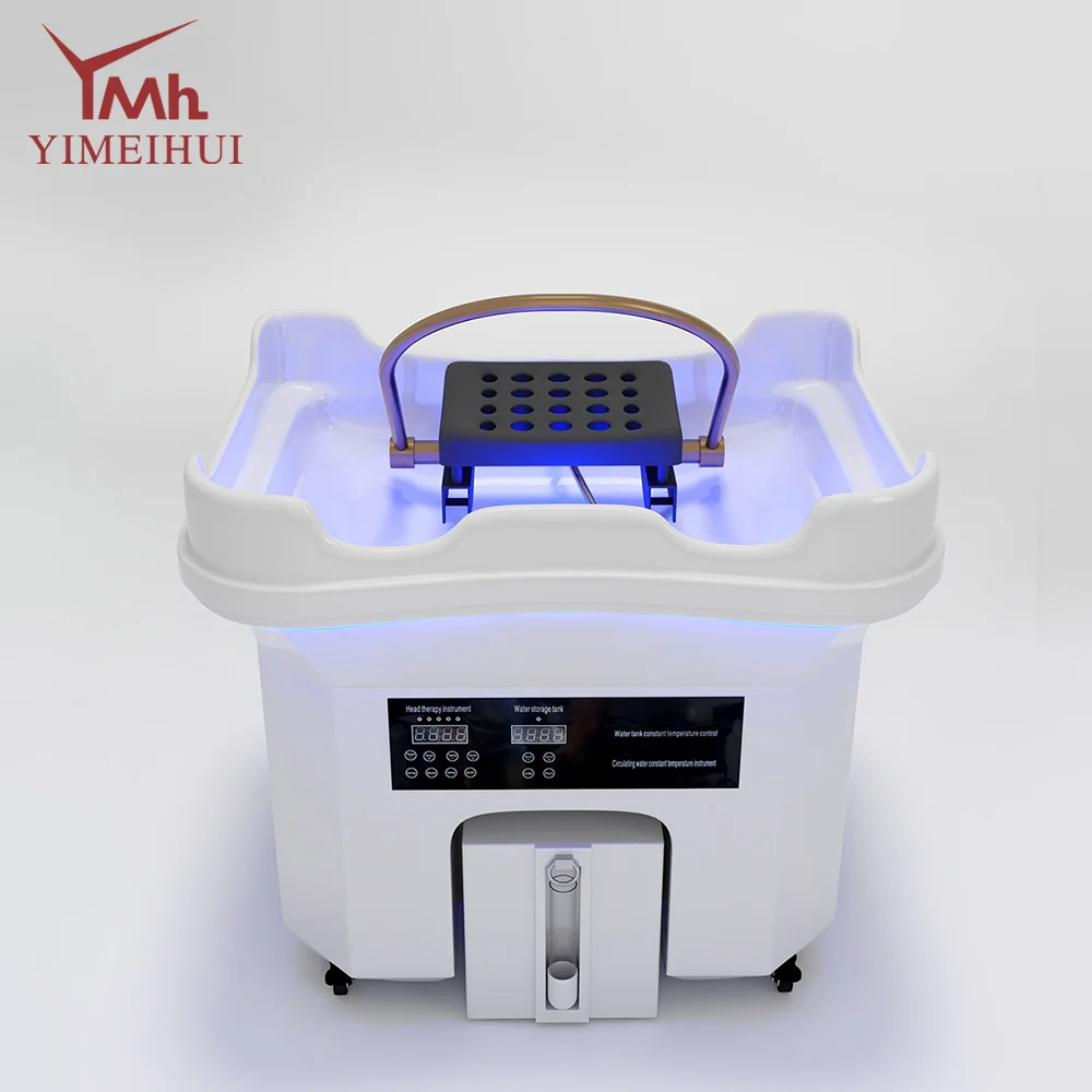 Portable Acrylic Shampoo Bowl Spa Fumigation Hair Wash Basin with Waterfall Head Circulation