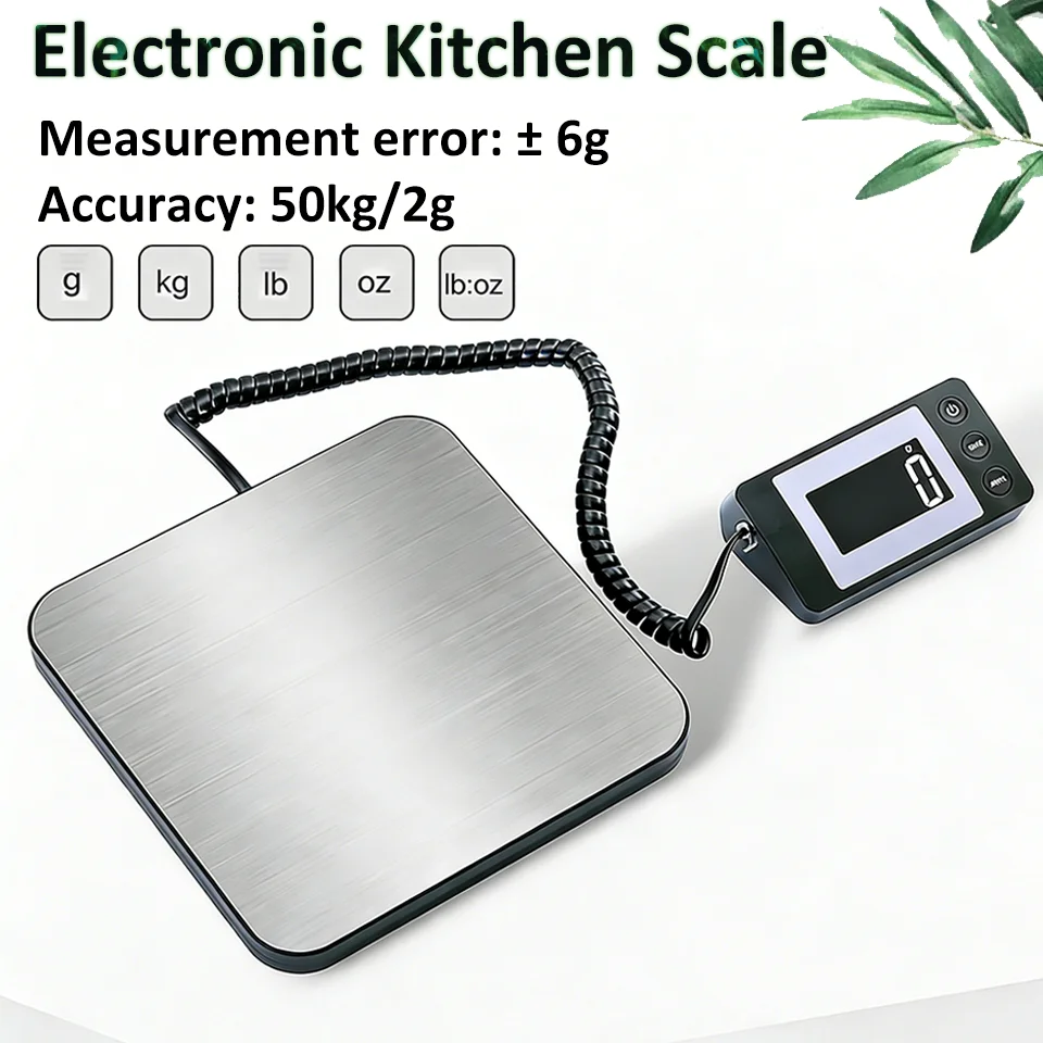 Electronic Platform Scale 50kg/2g High-precision Digital Scale Wired/Wireless Parcel Pet Express Zero/Tare Kitchen Weighing Tool