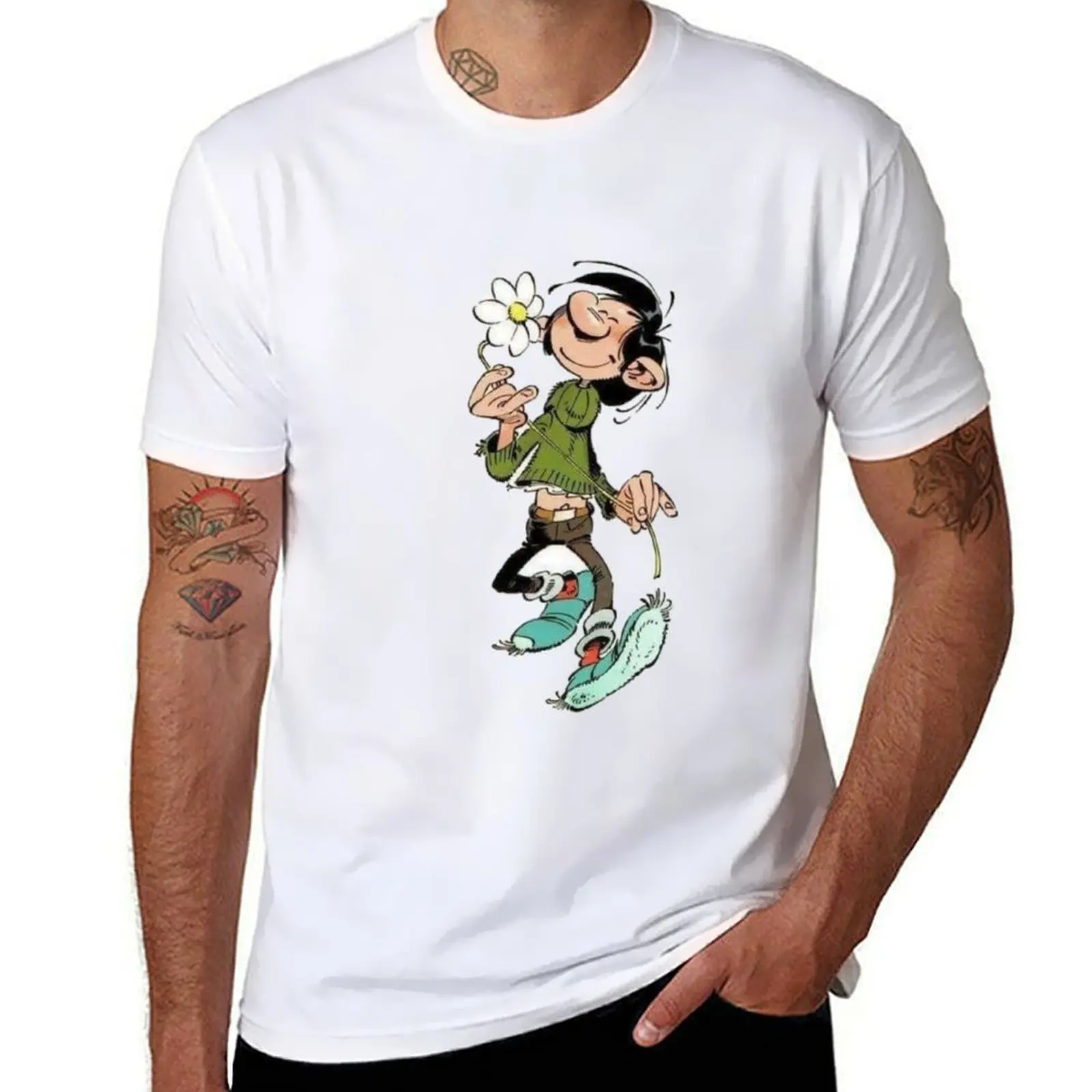 

Gaston lagaffe T-Shirt t shirts for man graphic funny t shirt men 100% cotton luxury brand