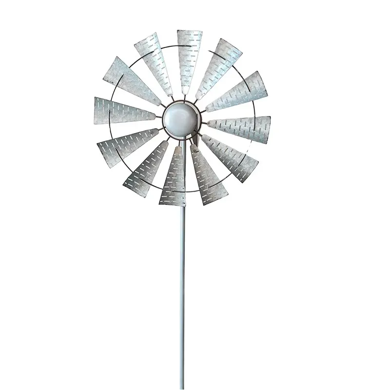 Large Metal Wind Rotator 360 Degree Rustic 70 Inch Galvanized Windmill Vintage Farmhouse Decor Style for Outdoor Patios