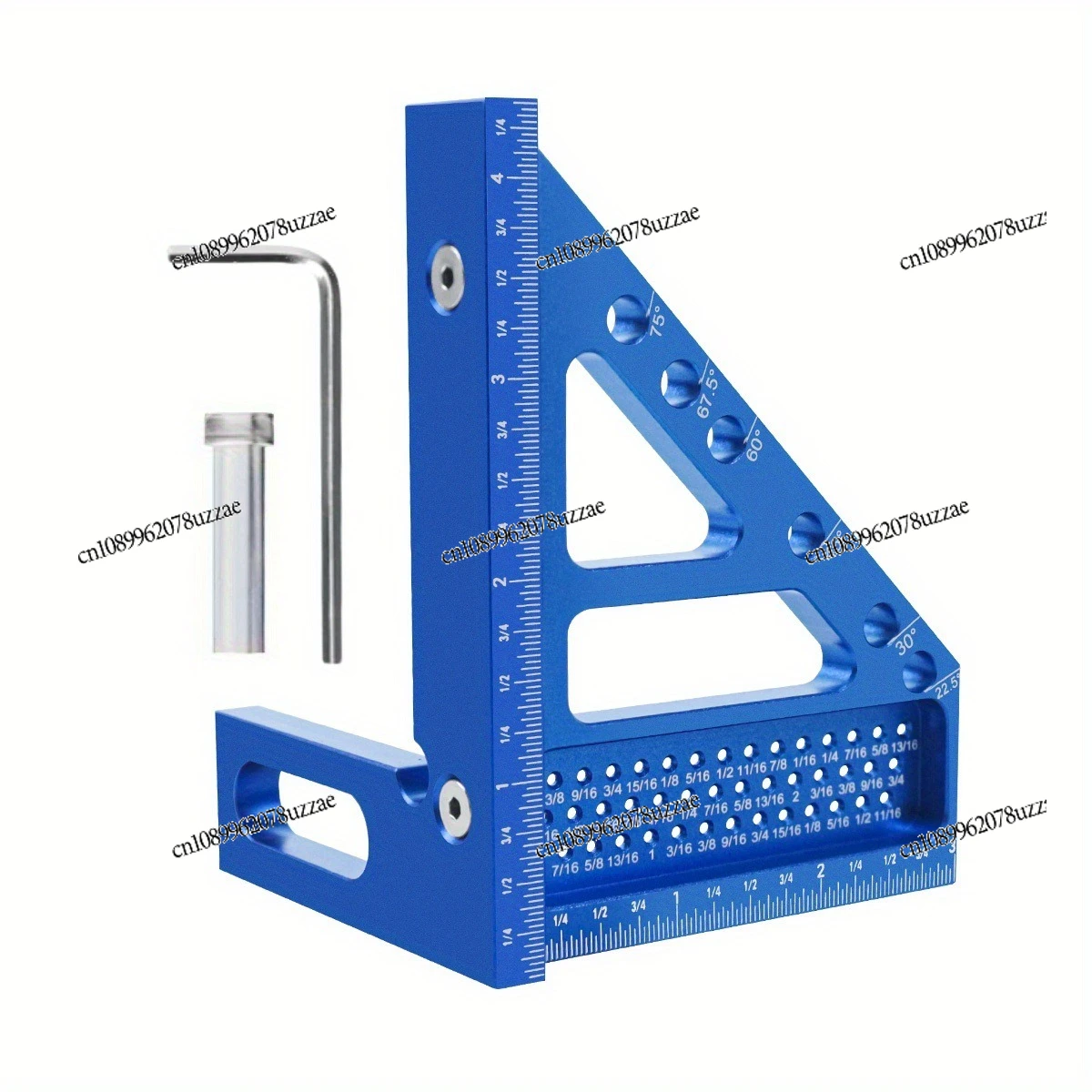 Woodworking Square Ruler Triangle Ruler with Concealed Pin, Multifunctional, Aluminum Alloy Scribing Scale Measuring Tool