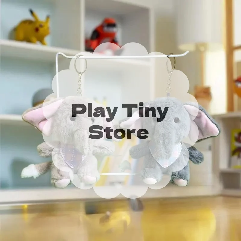 حقيبة قلادة سلسلة المفاتيح الفيل القطيفة؛ لعبة محشوة دمية كرتونية لطيفة؛ حامل المفاتيح الناعمة؛ ديكور معلق على حقيبة الظهر النابضة بالحياة #1