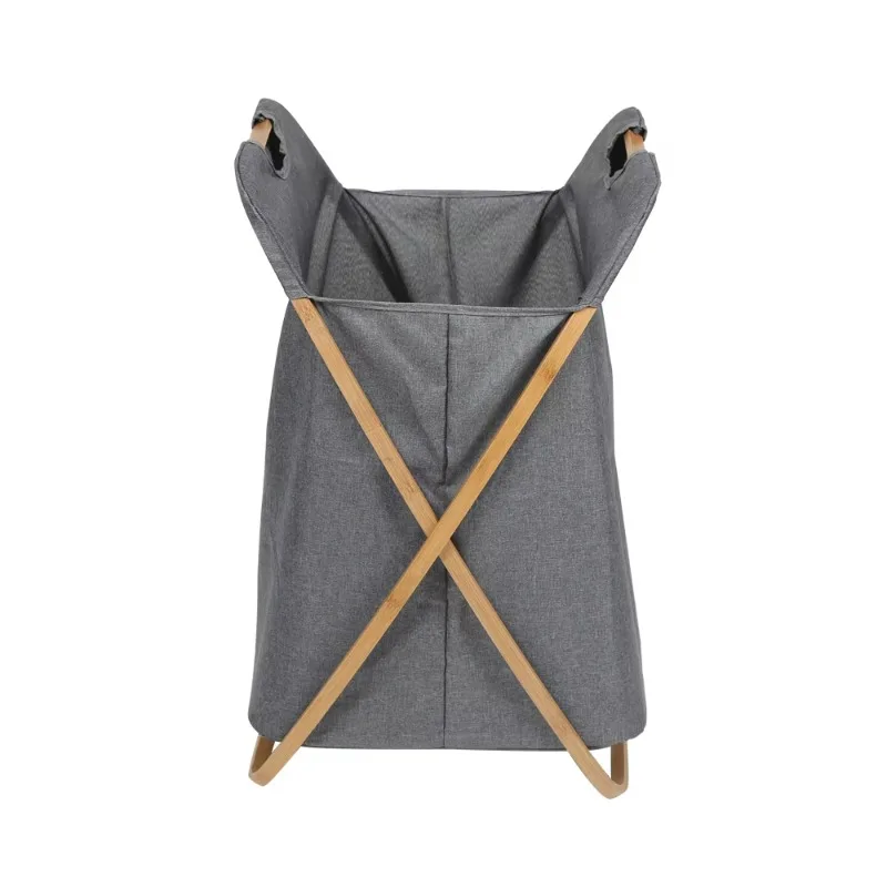 

Foldable and easy-to-store bamboo laundry basket basket Large collapsible laundry bucket