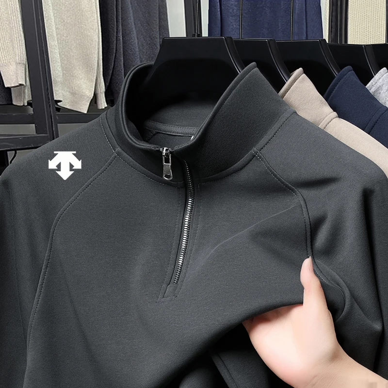 العلامة التجارية الفاخرة الجديدة للرجال نصف سستة الوقوف طوق هوديي المبيعات الساخنة الخريف طباعة تنفس كم طويل موضة ملابس رجالية غير رسمية #6