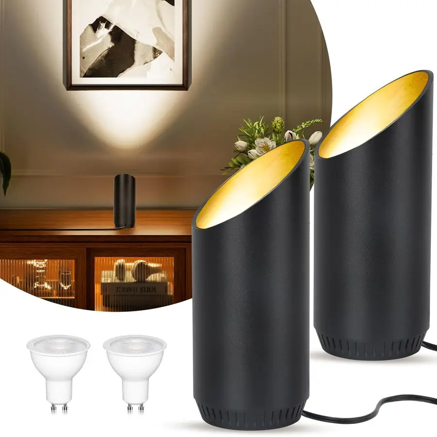 

Pack Up Lights Indoor Floor Can Light, 6W 3000K GU10 LED Spotlights, Indoor Uplights for Home Accent, Plant, Artwork, 5.9FT Plug
