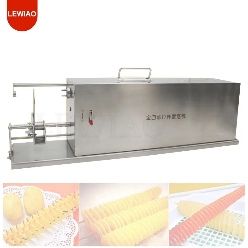 Stainless Steel Electric Tornadol Potato Tower Machine Twisted French Fries Slicer Spiral Potato Chip Machine