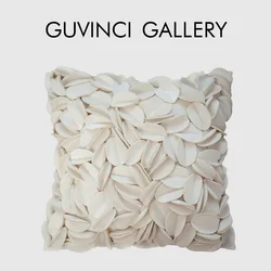 GUVINCI French Romantic Solid Color Flower Petals Splicing Pillowcase Handmade Art Cushion Cover 45x45cm For Wedding Decorations