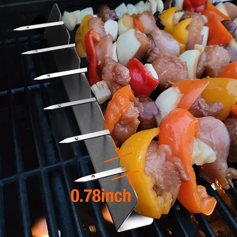 2 Chiếc Răng Cưa Kebab Đứng Xiên Đựng Đa Năng Thích Hợp Cho Món Nướng Thả Vận Chuyển