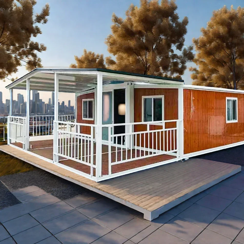 Fast Build Folding Double Wings Container House Modern Design Expandable Prefab 2/3 Bedrooms Bathroom Hotels Office