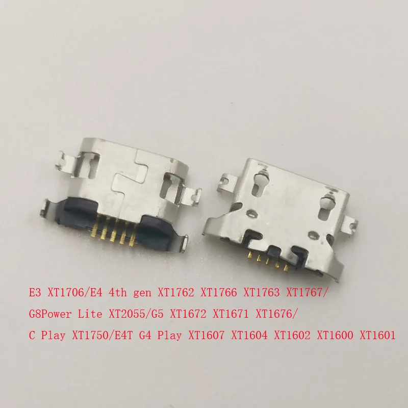 50-1000Pcs Charging Dock Port Connector USB Charger Plug For Motorola Moto E4 E4T E3 XT1706 G4Play G8 Power Lite G5 G4 C Play