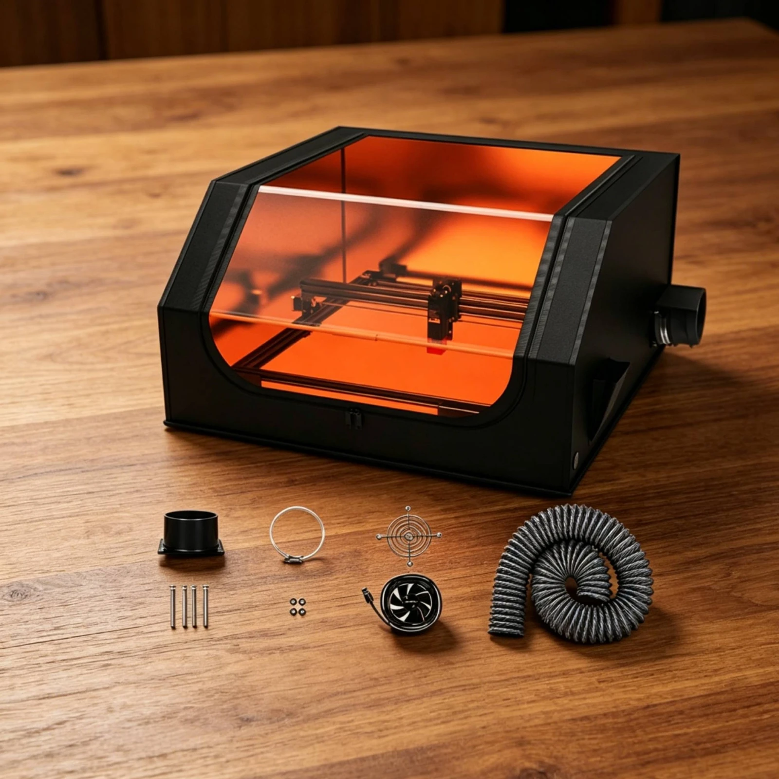 Enclosure with Exhaust Fan Easy to Install Laser Engraver Enclosure Protective Cover Transparent Tent Portable for Makers view 2