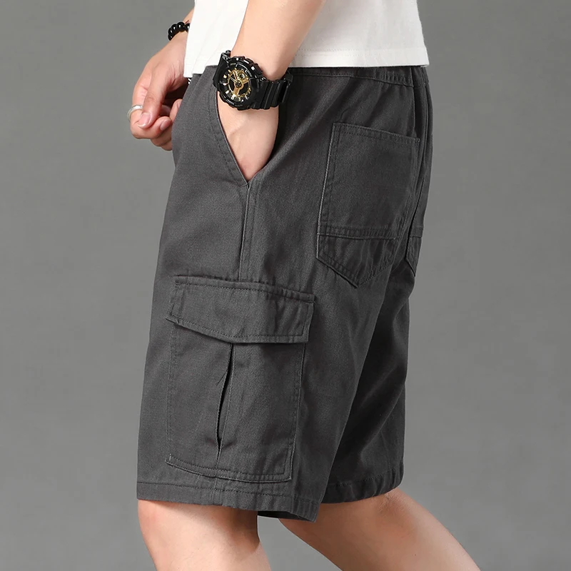 Pantaloni da lavoro estivi casual a gamba dritta allentata Pantaloni a tubo dritto in cotone di marca Youth Faion da cinque sette pollici alla moda