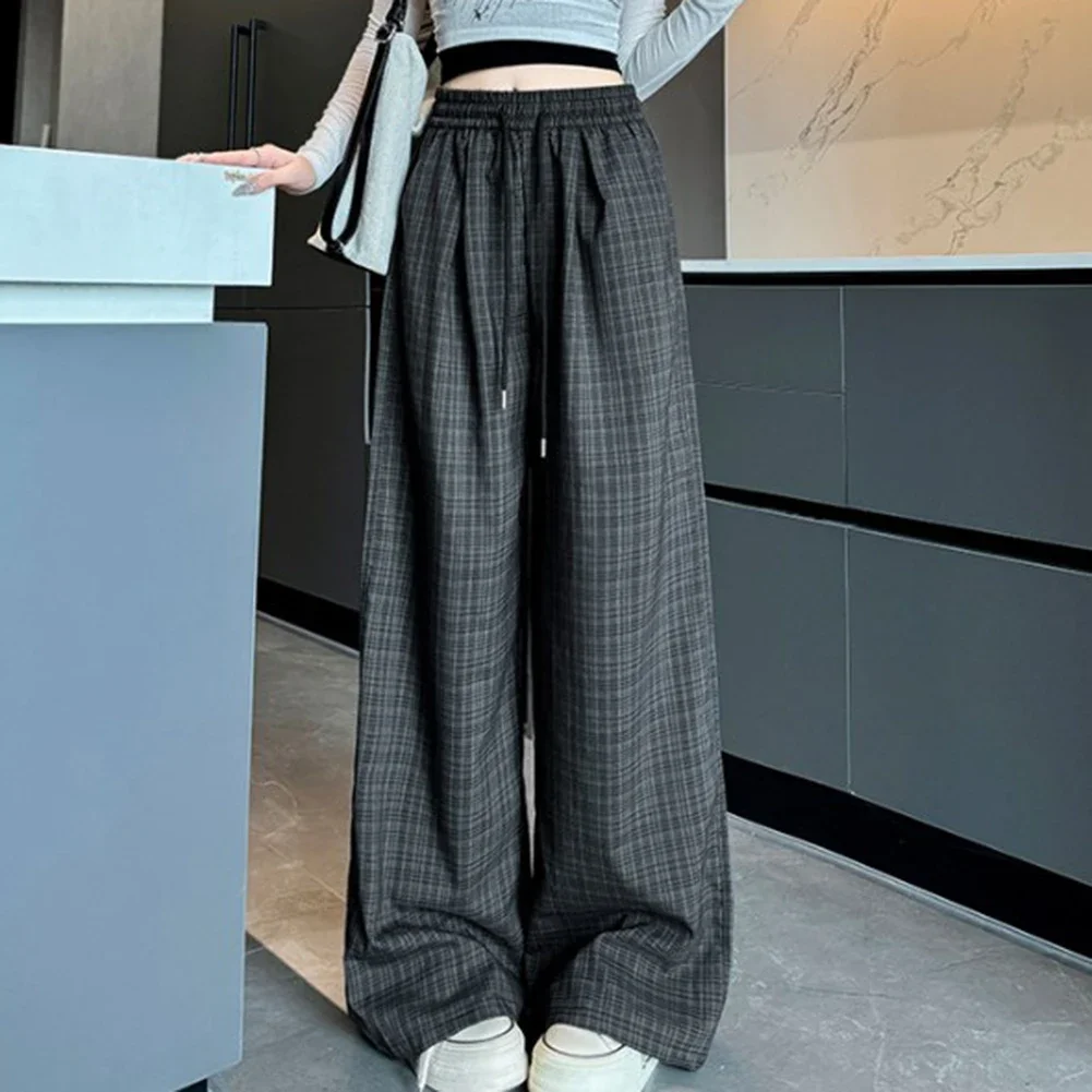 Dark Grey Trousers Casual Straight Pants Casual Outing Dark Grey Basic Plaid Casual Pants Casual Trousers Brand New Condition