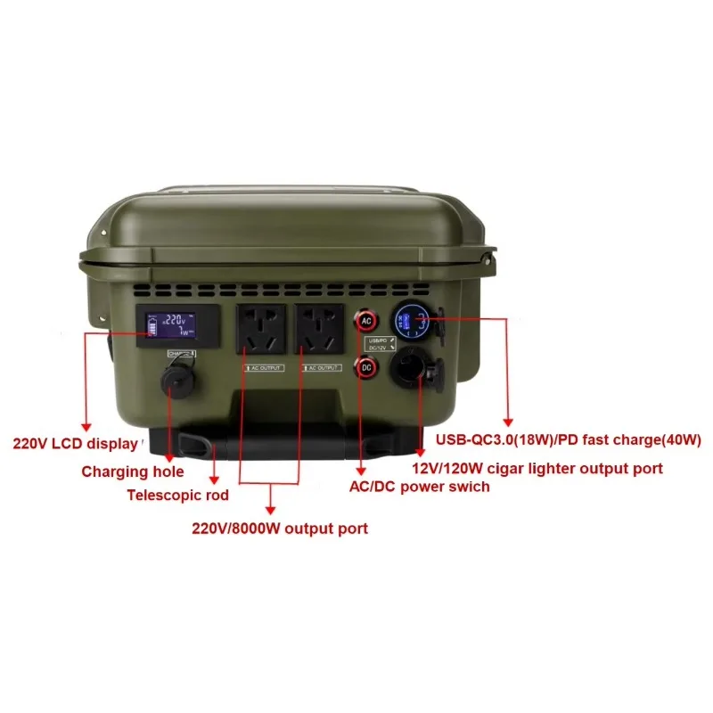 Hot Selling Pure Sine Wave 220v 8000w 3127wh Solar Generator Lithium Power Station