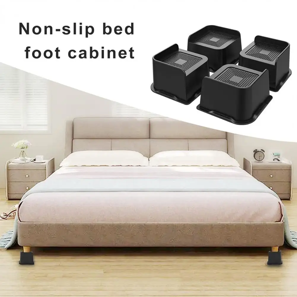 Cabinet Height Riser Heavy Duty Bed Furniture Risers Set 4pcs Square Table Bed Frame Lift Supports Up to 5000lbs Chair for Sofa