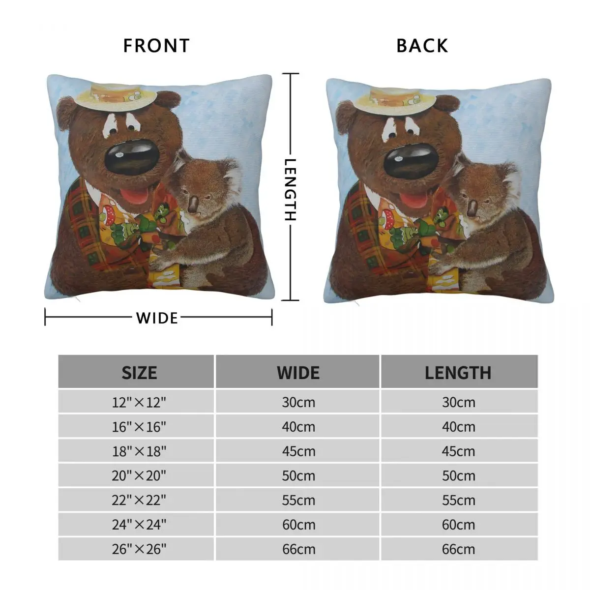 Here's Humphrey Humphrey B. Bear Square Pillowcase Polyester Linen Velvet Pattern Zip Decor Pillow Case Home Cushion Cover 18