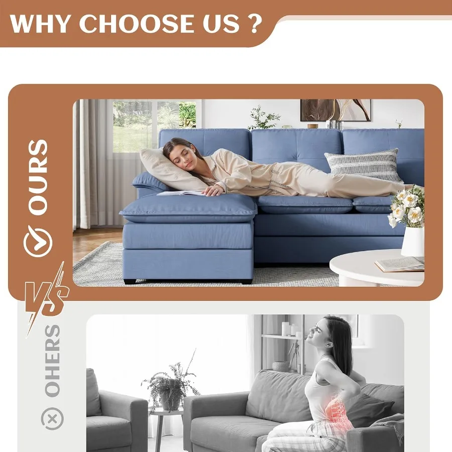 أرائك Sectiol لغرفة المعيشة أريكة سحابة مريحة مع كرسي 110 أريكة مفتوحة 4 مقاعد أريكة وحدات أريكة مقطعية كبيرة مع Ottoma