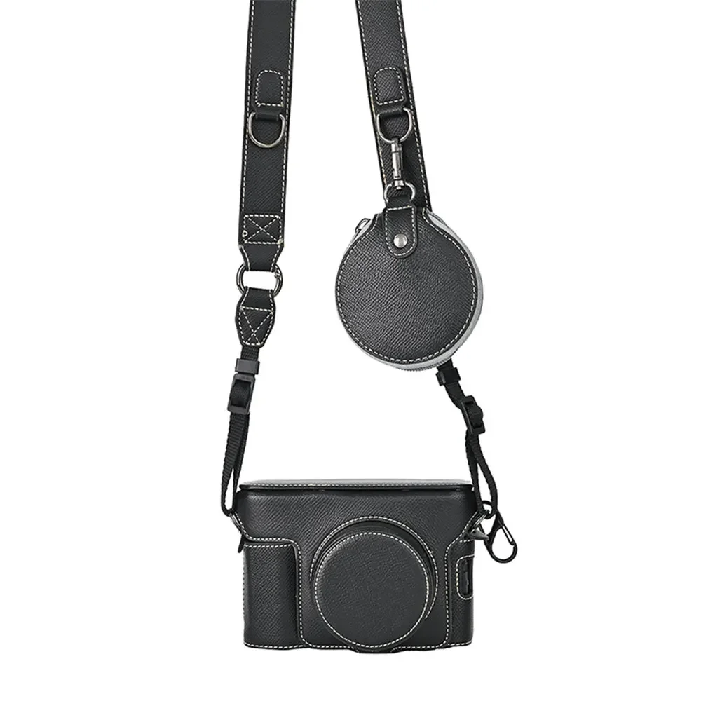 Compact Luxury Camera Case for Fujifilm X100VI - Palm Print PU Leather Mini Bag with Adjustable Strap & Battery Access