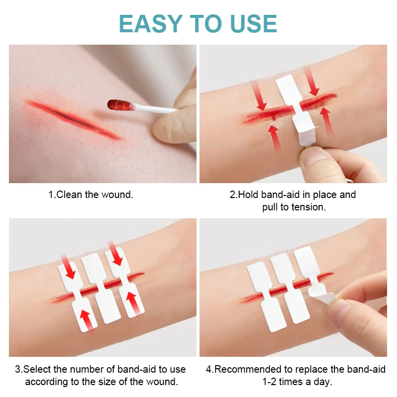 20pcs Zipper Bandage Waterproof Wound Healing Band-Aid Knife Cut Wound Adhesive Tape Sticker First Aid Kit Medical Patch A1667