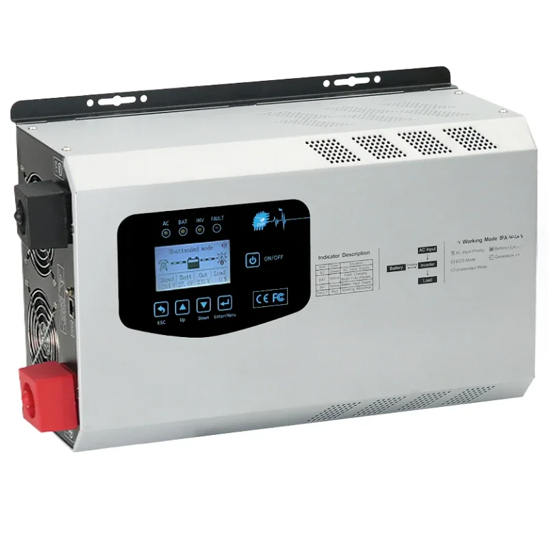 hybrid inverter 5 kva 24v 48v110v 220v with ac charger for home solar system