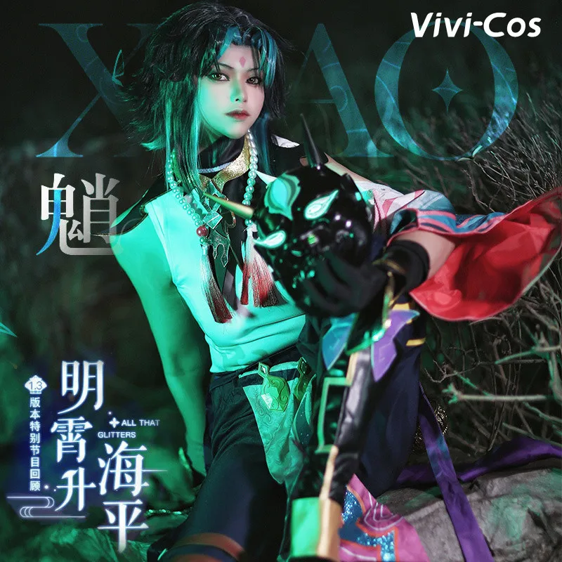 

Vivi-Cos Game Genshin Impact Xiao Cool Handsome Suit Cosplay Men's Costume Halloween Role Play Party Carnival New S-XL