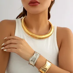 Temperament Snake Bone Line African Collar New Fashion Women Geometric Metal Collarbone Necklace Simplicity Steampunk Necklace