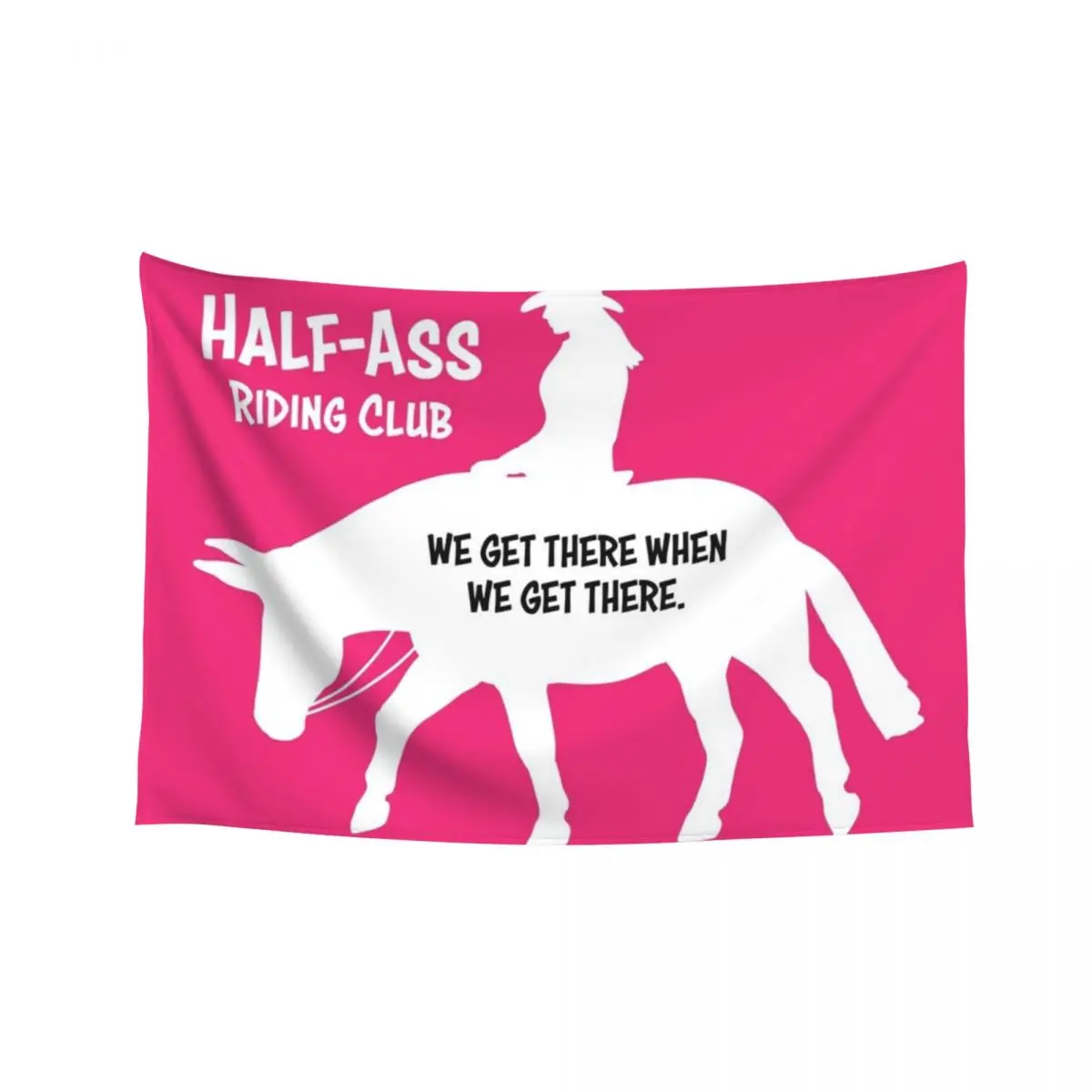 

Mule Riding Club Version 2 - White - FEMALE RIDER Tapestry Decoration For Home Room Decorations Wallpapers Home Decor Tapestry
