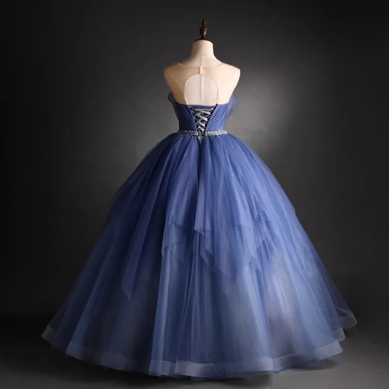 Llegada vestidos de noche formales para graduación sin tirantes ninguno Vestido de fiesta sin mangas hasta el suelo vestidos de quinceañera Vestido personalizado