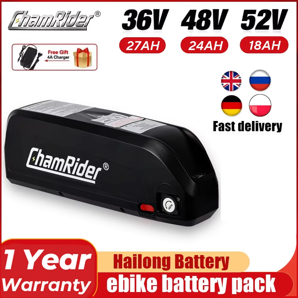 ChamRider 48V 20AH 52V 36V 30AH batterie de vélo électrique Hailong Max 40A 50A BMS 500W 750W 1000W 1500W Scooter électrique 21700 cellule au Lithium