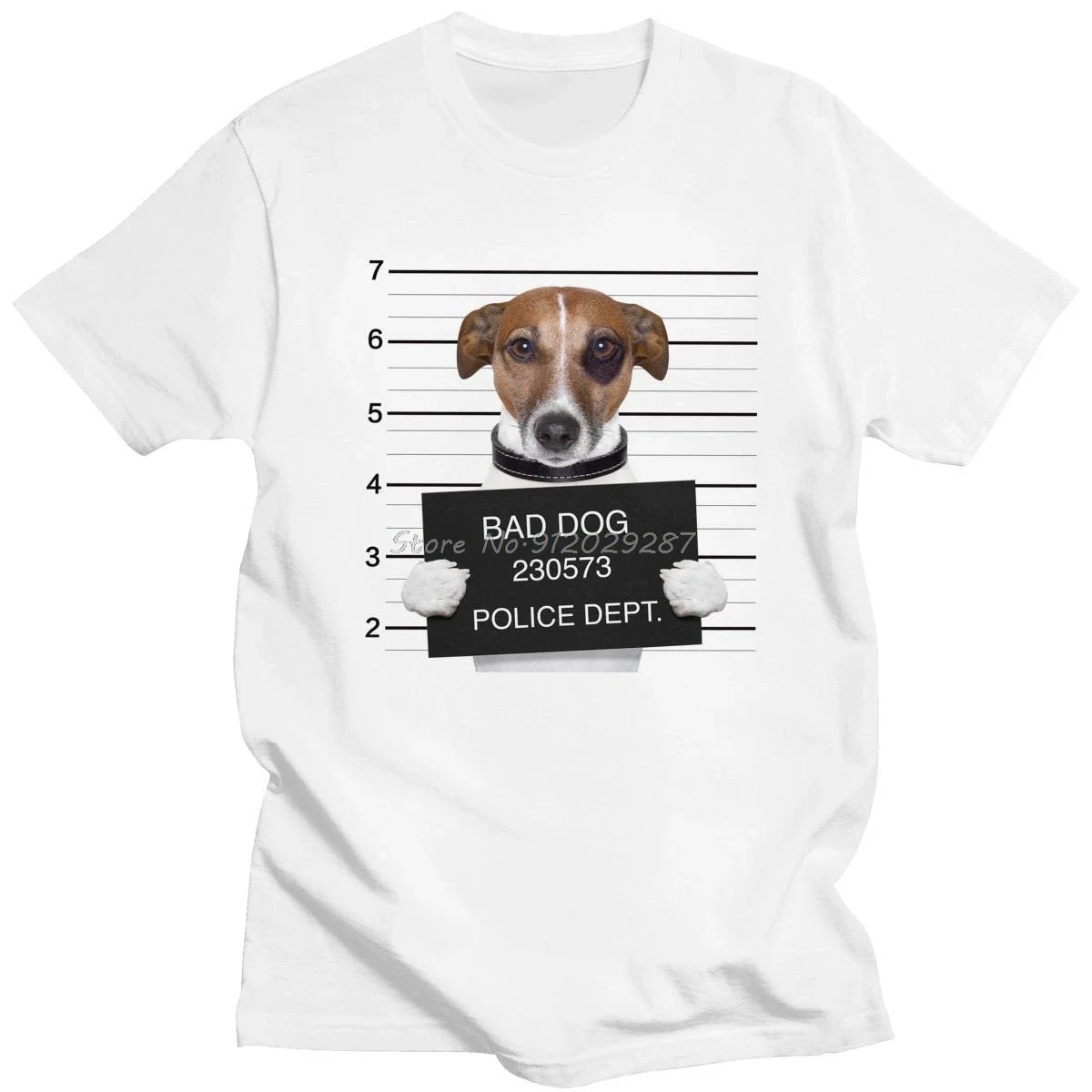 Classic Funny Jack Russell Terrier T Shirt Men's Short-Sleeve Bad Dog T-shirt Pre-shrunk Cotton Streetwear Tee Tops Merchandise