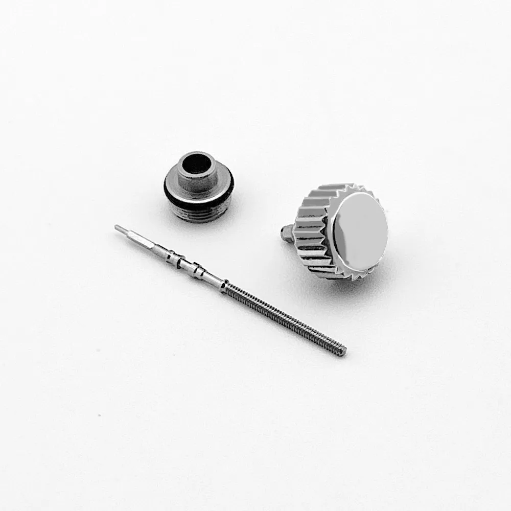 Screw-in GMT Dive Case Silver Crown Replace Watch Crown None 'S' Engraved and Engraved Signed 'S' Fits NH34 NH 35 NH36 Movement