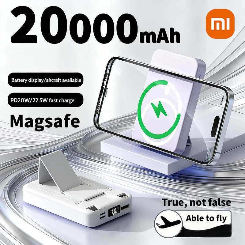Xiaomi 50000mAh Portátil Magnetetico De Carregamento Sem Fio Suporte De Energia móvel 22.5w Carregamento Rápido ثنائي الاتجاه الفقرة #6