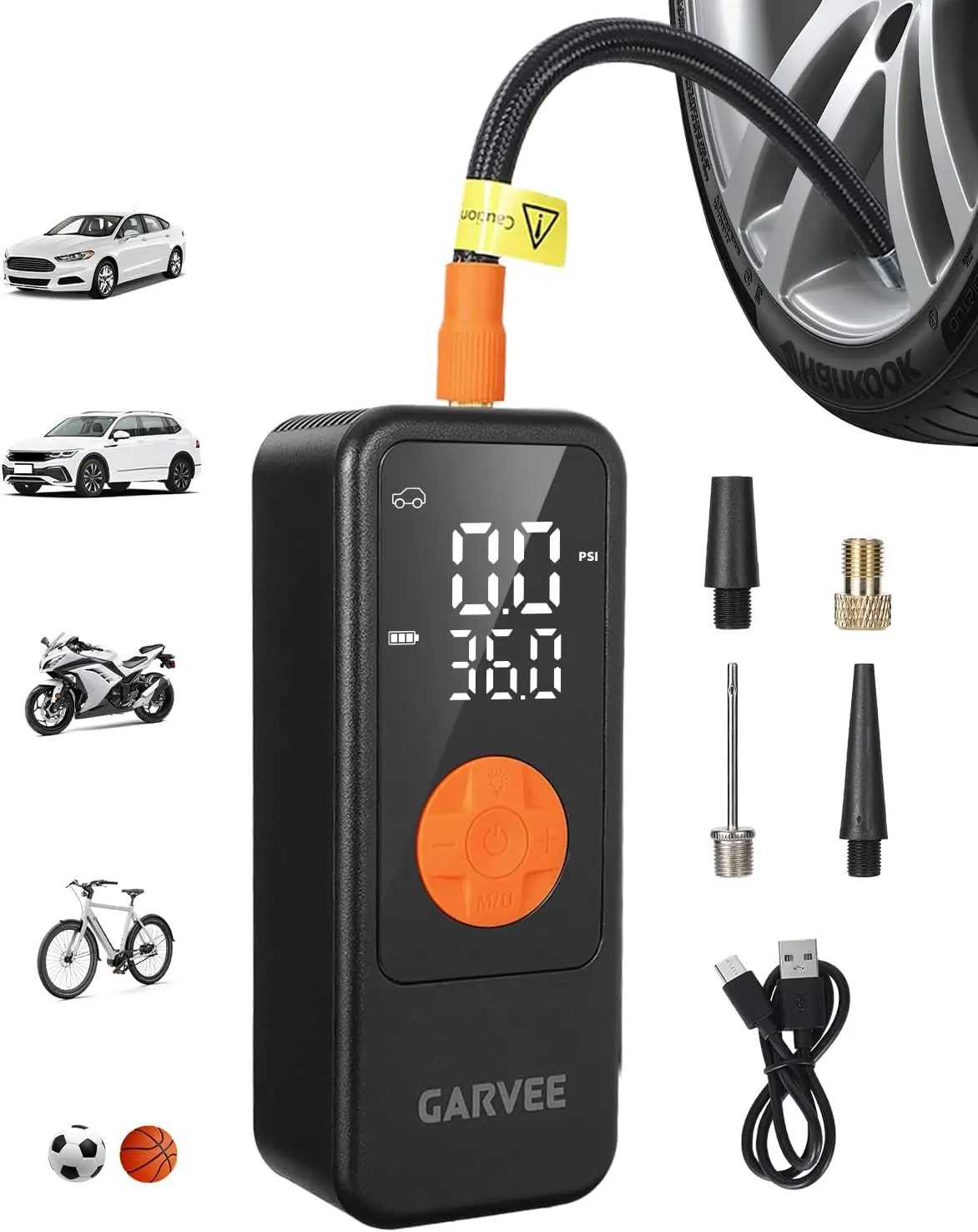 Wireless Portable Car Air Compressor 150PSI Cordless Tire Inflator Pump with Digital Gauge for Car Motorcycle Bike  Bicycle Air Pump Electric Tire Inflator