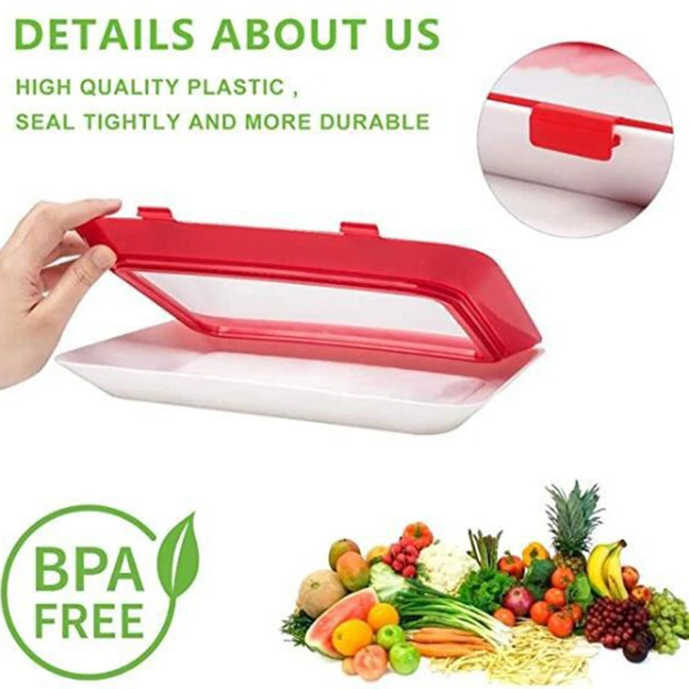 Food Preservation Tray Reusable Stacking Food Storage Trays With Seal Buckles For Storing Meal Fruits Vegetables Meat Leftovers