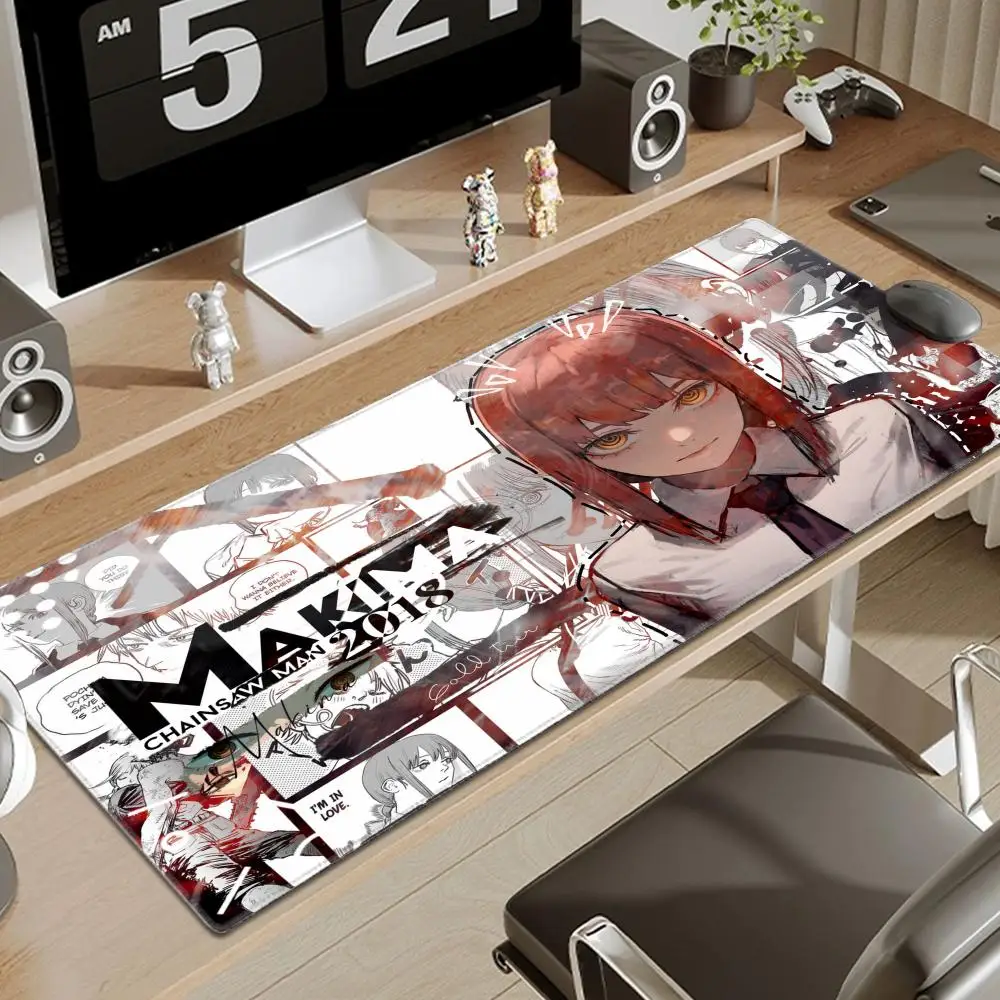 Anime Chainsaw Man Makima Mousepad Non-slip Suitable For Office Computers Laptops E-sports Game Desk Mats XXL Keyboard