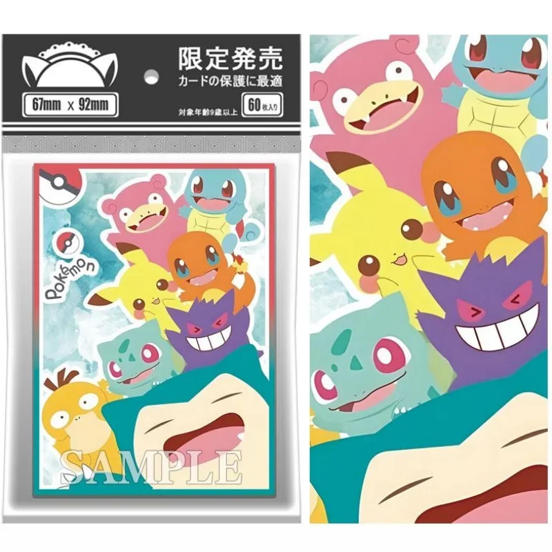 

60pcs/Set Pokemon PTCG Cards Sleeves Pikachu Gengar Anime Game Characters Holographic Self Made Protector Film Album Binder Toy