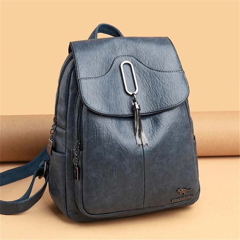 2024 Vintage Women Backpack high quality Leather Women Bag Female Travel School Bags Mochilas Large Capacity Rucksacks For Girls