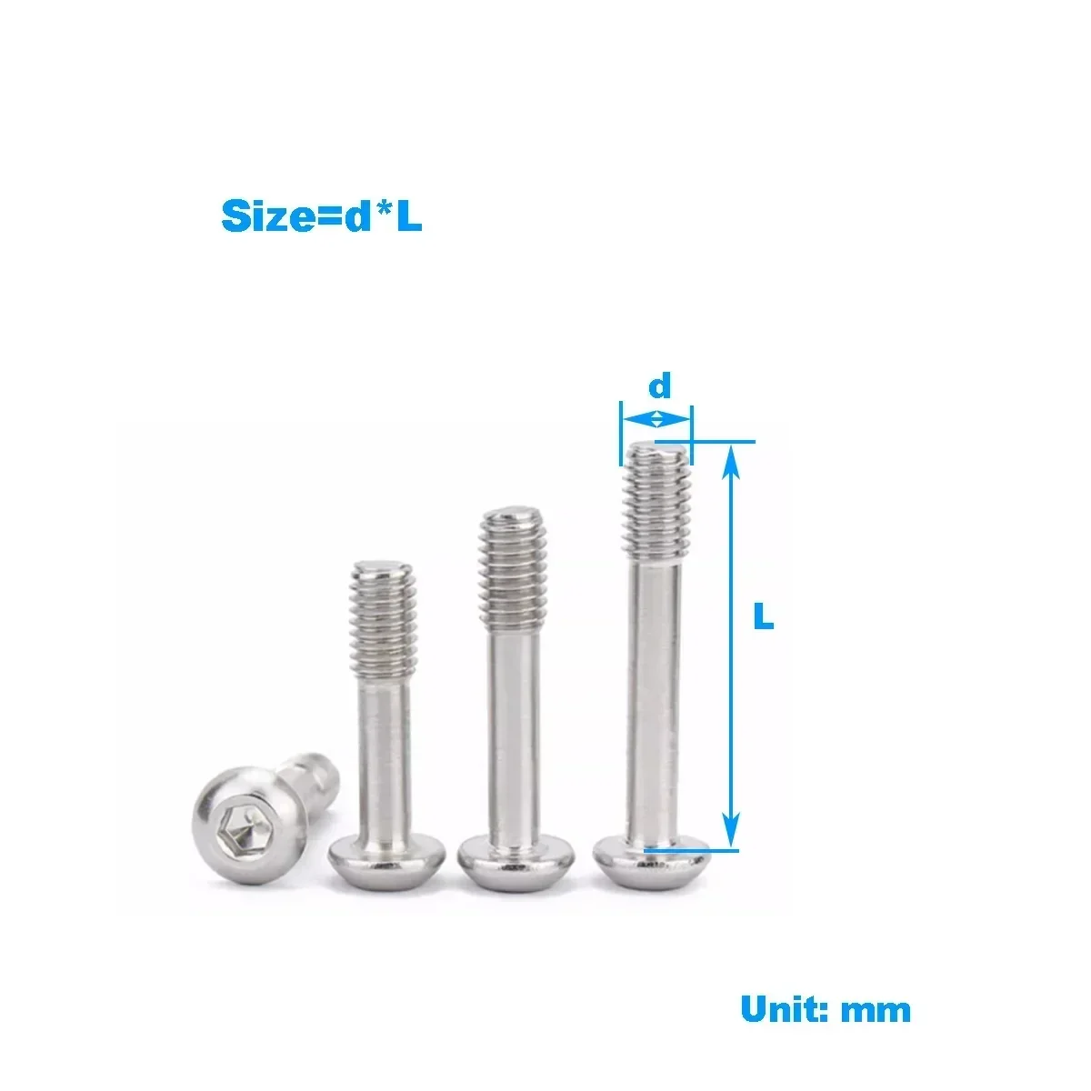 304 Stainless Steel Pan Head Hexagonal Locking Screw / Round Head Non Release Bolt Half Tooth M3M4M5M6M8