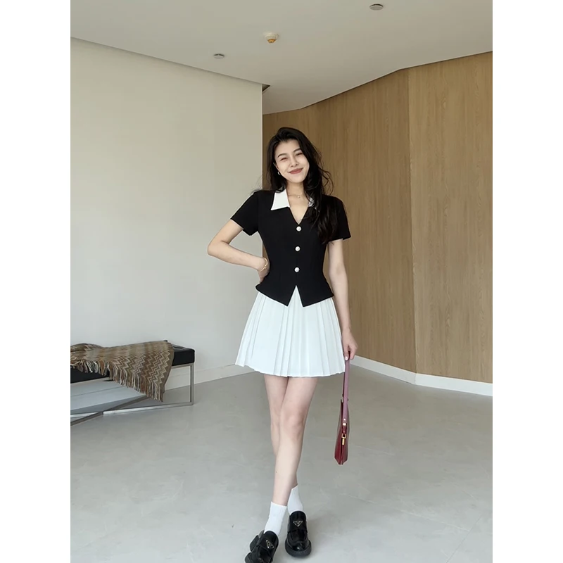 

Цветная юбка-трапеция с завышенной талией Dr Chic для похудения, повседневная, весенняя, модная, для молодых женщин, для города и офиса