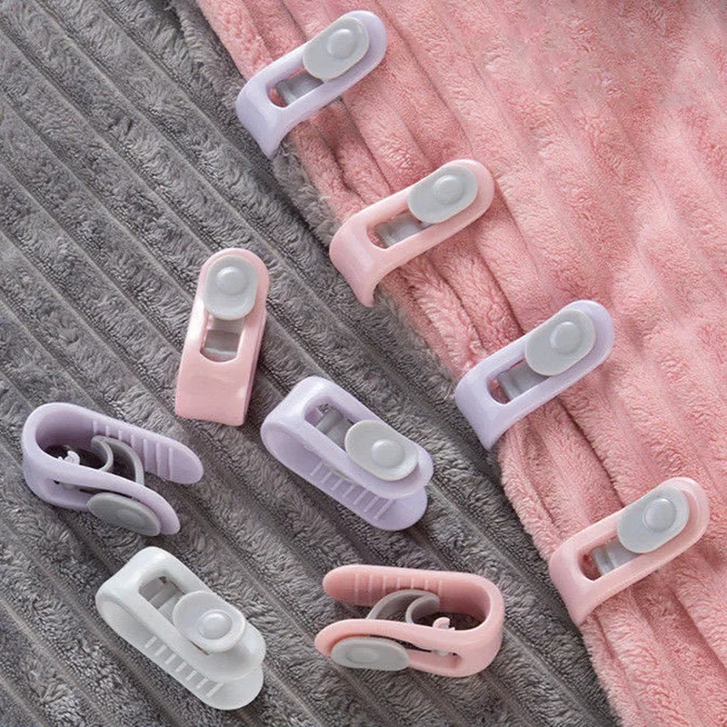 Hanger Clothes Pegs Anti-slip Quilt Clip Sheet Holder Laundry Basket Bed Accessories Plastic Home Assembly Closet for Clothes