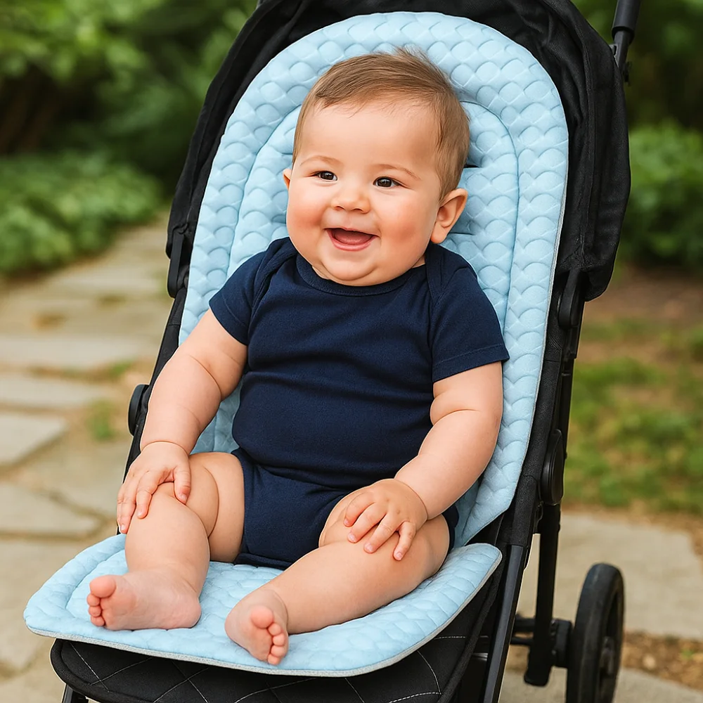 

Comfortable Breathable Baby Pram Cushion Soft Solid Color Baby Stroller Cushion Dining Chair Car Seat Pushchair Car Mat Summer