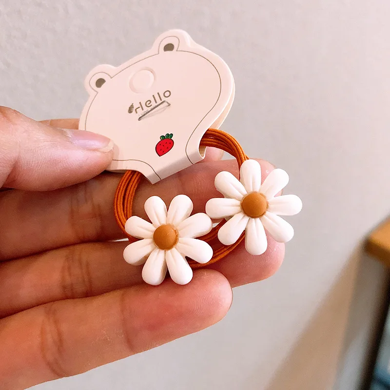 2 Teile/satz Mädchen Nette Cartoon Blumen Gummiband Elastische Haarbänder für Kinder Süße Haarbänder Haar Seil Kinder Haar Zubehör – Detail 6