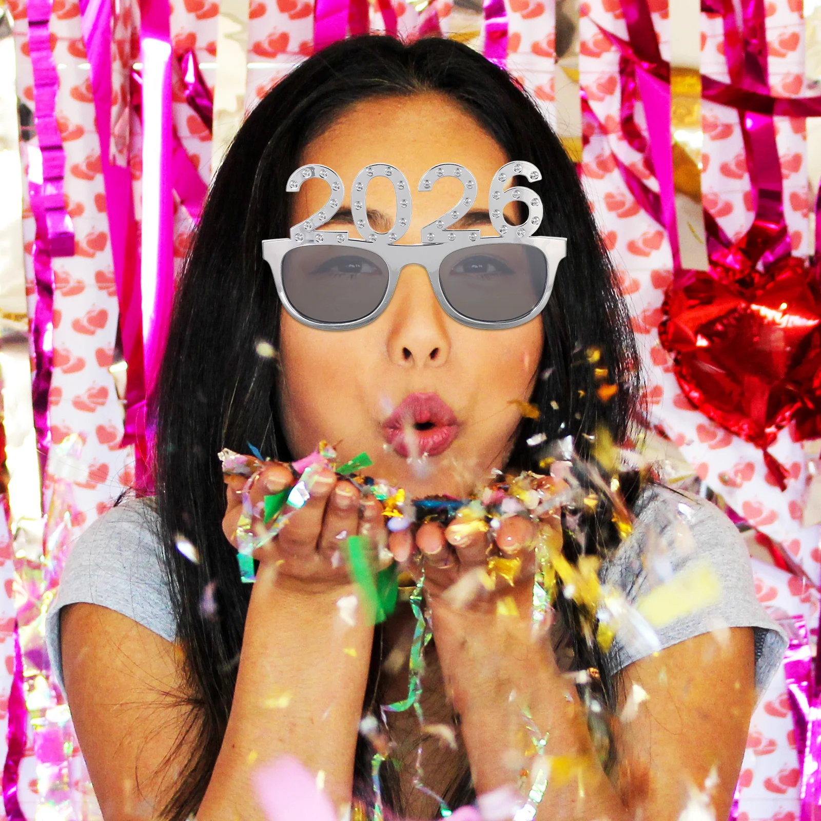 

Happy New Year 2026 Glasses Plastic Number Sunglasses for Graduation Party Favors Fun Celebration Event Photo Props Novelty