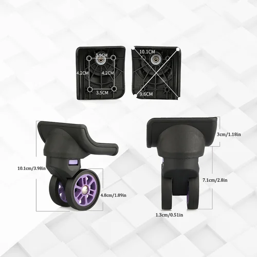 Imagen 2 del producto Accesorios para ruedas de maleta, ruedas universales, ruedas silenciosas, cubierta de carrito, reparación de rodillos universales, 4 Uds.